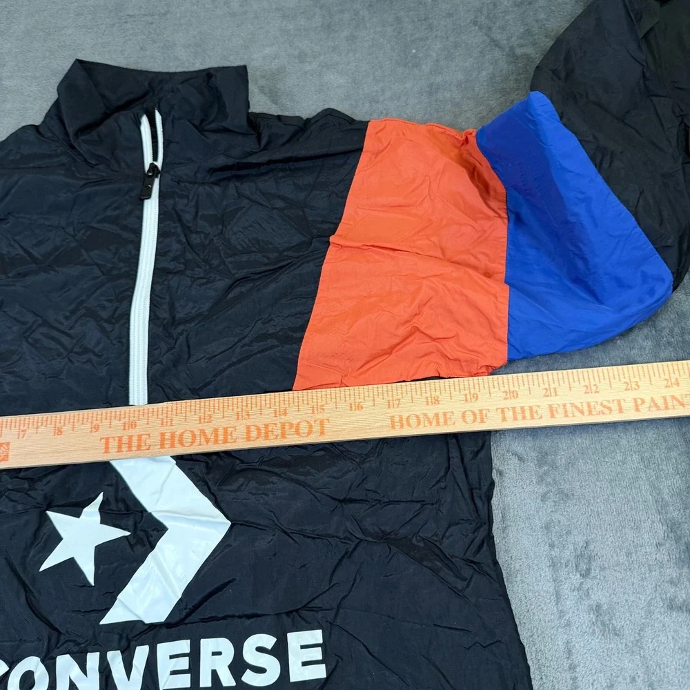 Converse Colorblock Windbreaker Kids Large Black Red Blue Quarter Zip Anorak